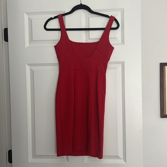 Diane Von Furstenberg Bridget Stretchy, Form Fitting Red Dress - Picture 2 of 4